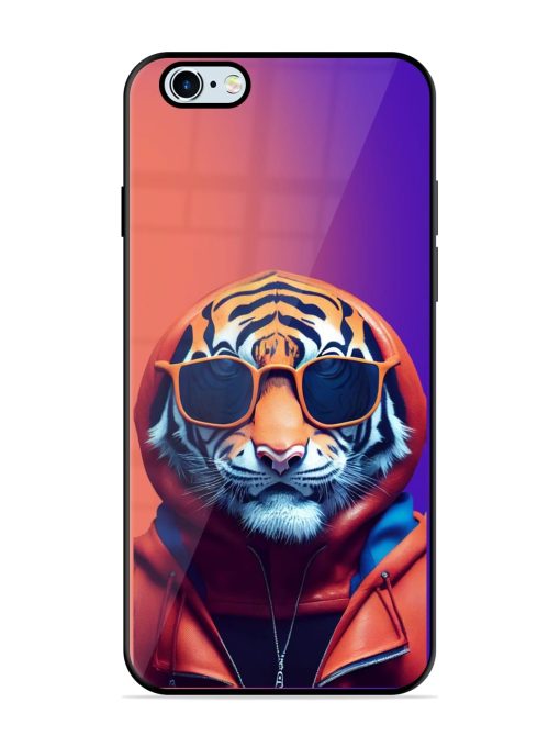 Tiger Animation Glossy Metal Phone Cover for Apple Iphone 6 Plus