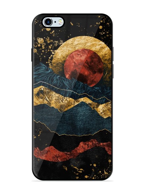 Gold Painting View Glossy Metal Phone Cover for Apple Iphone 6 Plus