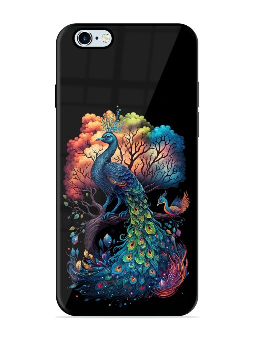 Peacock Tree Art Glossy Metal Phone Cover for Apple Iphone 6 Plus