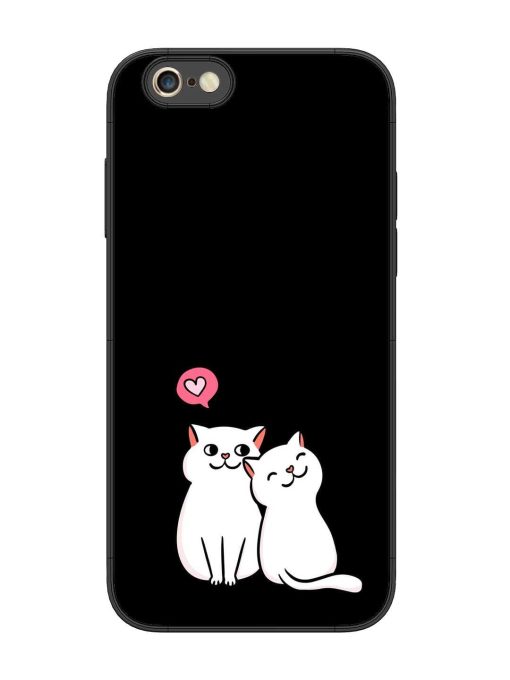 Cat Love Glossy Metal Phone Cover for Apple Iphone 6S Plus Zapvi