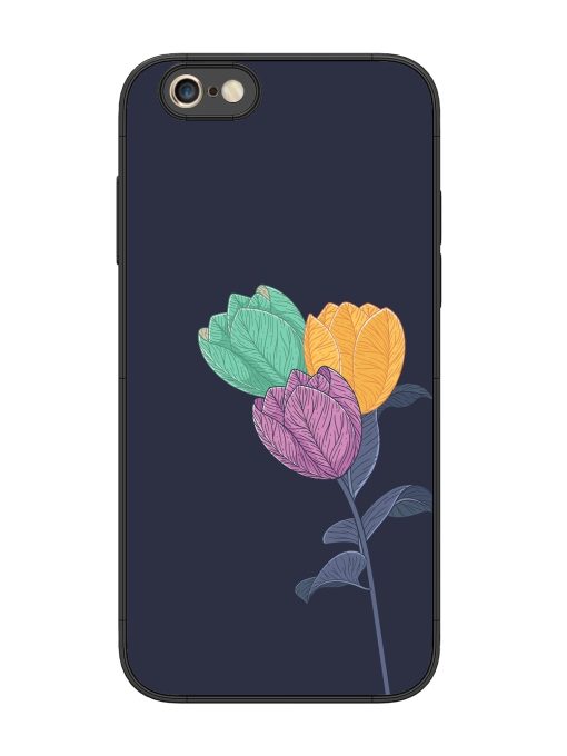 Flower Vector Glossy Metal Phone Cover for Apple Iphone 6S Plus