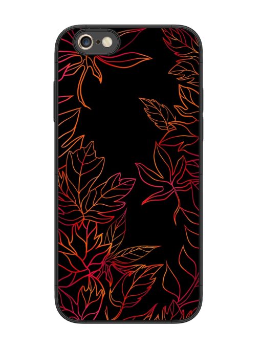 Red Floral Pattern Glossy Metal Phone Cover for Apple Iphone 6S Plus Zapvi