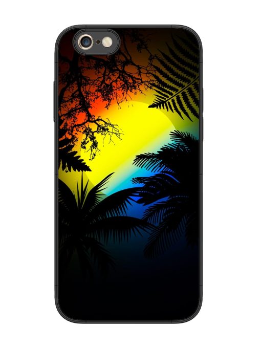 Colorful Sunset With Palm Trees Glossy Metal Phone Cover for Apple Iphone 6S Plus