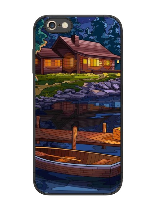 Village Night Scene Glossy Metal Phone Cover for Apple Iphone 6S Plus