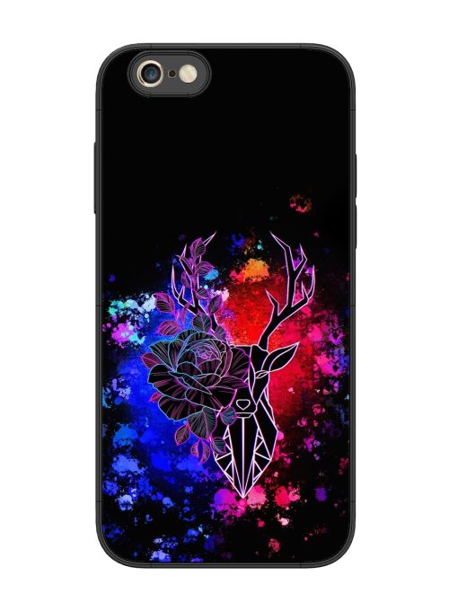 Floral Deer Art Glossy Metal Phone Cover for Apple Iphone 6S Plus Zapvi