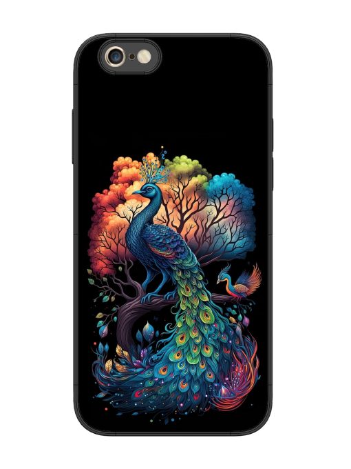 Peacock Tree Art Glossy Metal Phone Cover for Apple Iphone 6S Plus Zapvi