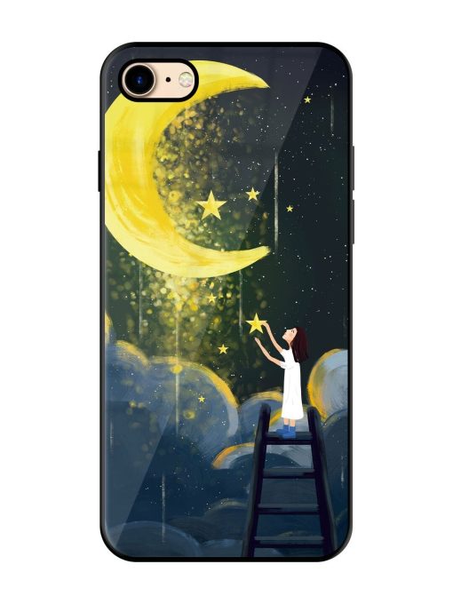 Moonlight Healing Night Illustration Glossy Metal TPU Phone Cover for Apple Iphone 7