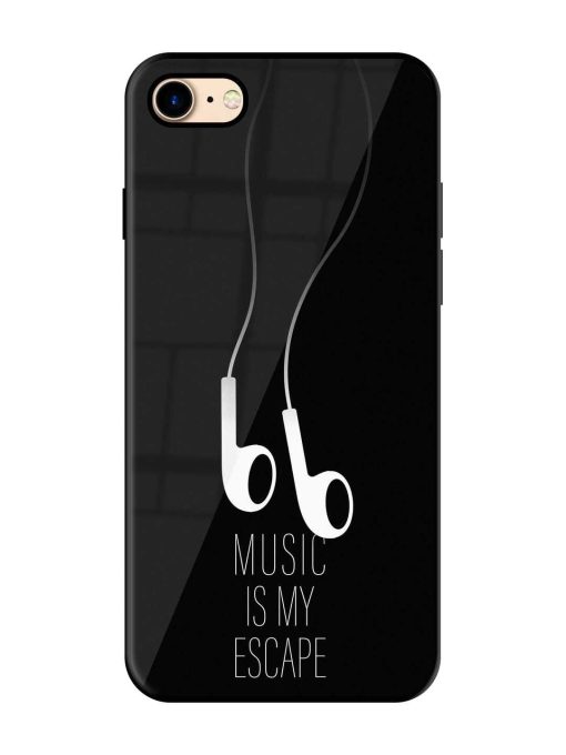 Music Is My Escape Glossy Metal Phone Cover for Apple Iphone 7