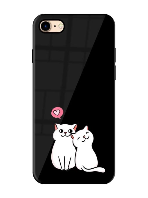 Cat Love Glossy Metal Phone Cover for Apple Iphone 7