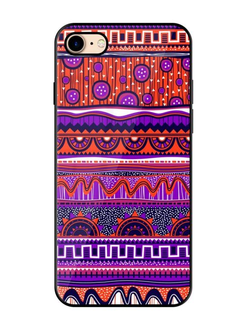 Ethnic Seamless Pattern Glossy Metal TPU Phone Cover for Apple Iphone 7 Zapvi