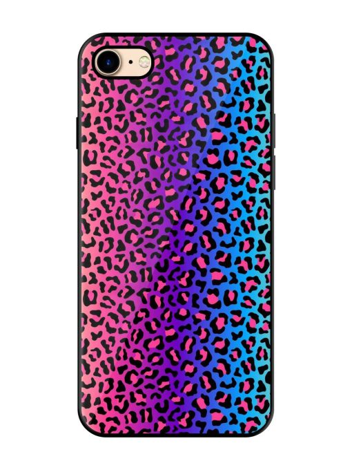 Colorful Leopard Seamless Glossy Metal Phone Cover for Apple Iphone 7 Zapvi