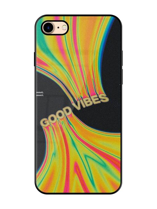 Good Vibes Glossy Metal Phone Cover for Apple Iphone 7 Zapvi