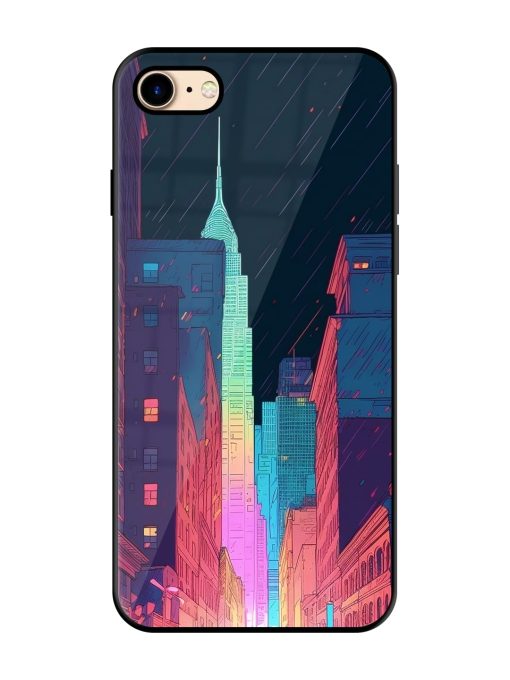 Minimal City Art Glossy Metal Phone Cover for Apple Iphone 7 Zapvi