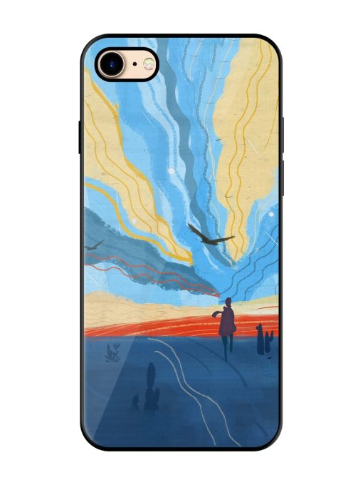 Minimal Abstract Landscape Glossy Metal Phone Cover for Apple Iphone 7