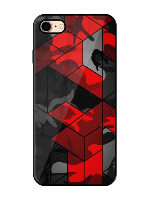 Royal Red Camouflage Pattern Glossy Metal Phone Cover for Apple Iphone 7