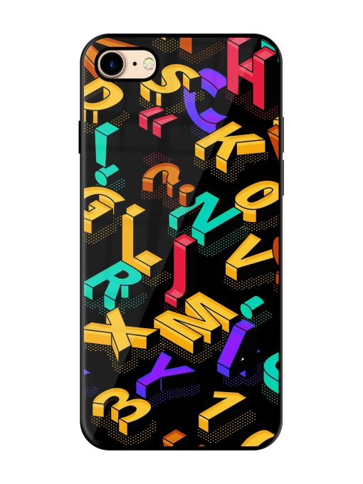 Seamless Pattern With Letters Glossy Metal Phone Cover for Apple Iphone 7 Zapvi