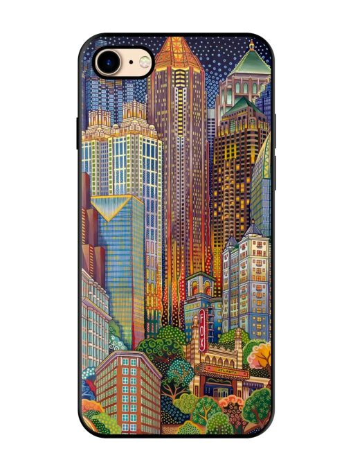 Cityscapes Art Glossy Metal Phone Cover for Apple Iphone 7 Zapvi