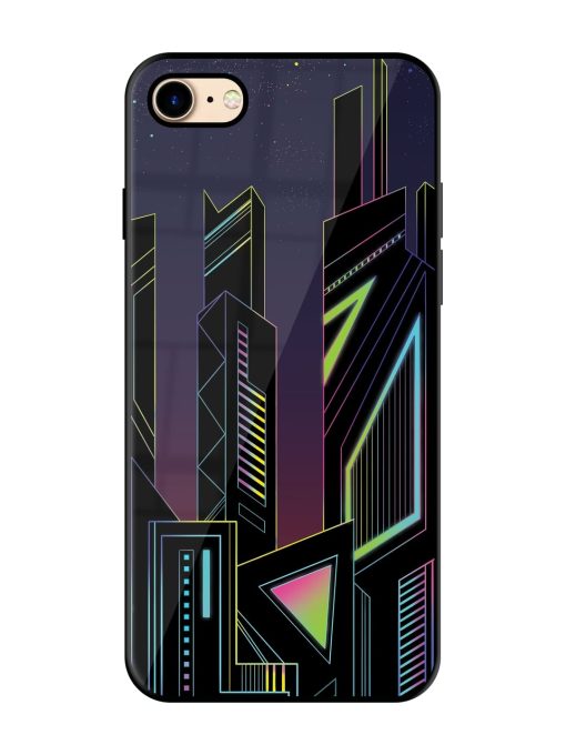 Neon Dreamscape Glossy Metal Phone Cover for Apple Iphone 7 Zapvi