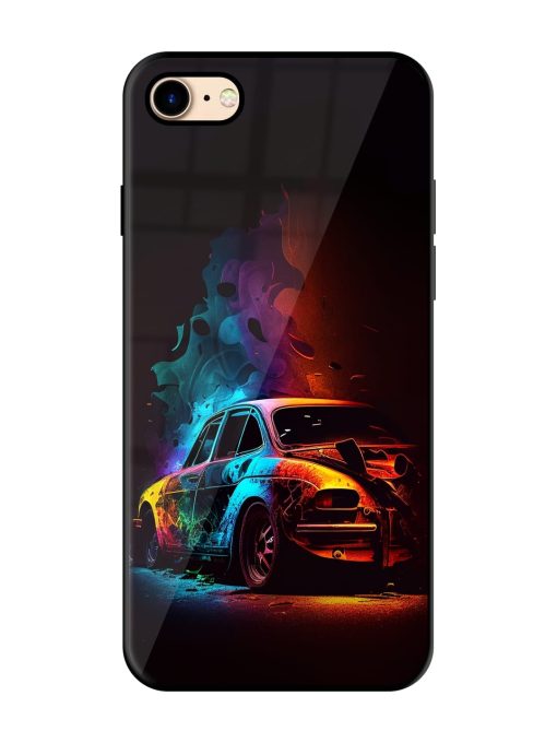 High Classic Car Art Glossy Metal Phone Cover for Apple Iphone 7 Zapvi