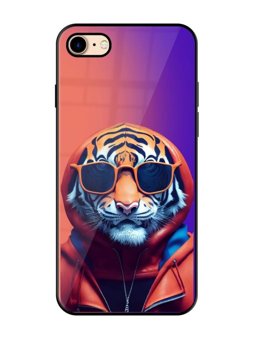 Tiger Animation Glossy Metal Phone Cover for Apple Iphone 7