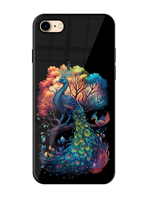 Peacock Tree Art Glossy Metal Phone Cover for Apple Iphone 7 Zapvi