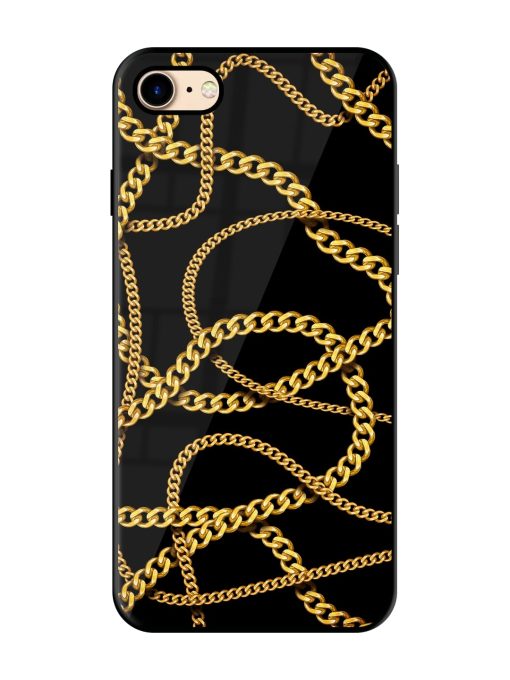 Decorative Golde Chain Glossy Metal Phone Cover for Apple Iphone 7 Zapvi