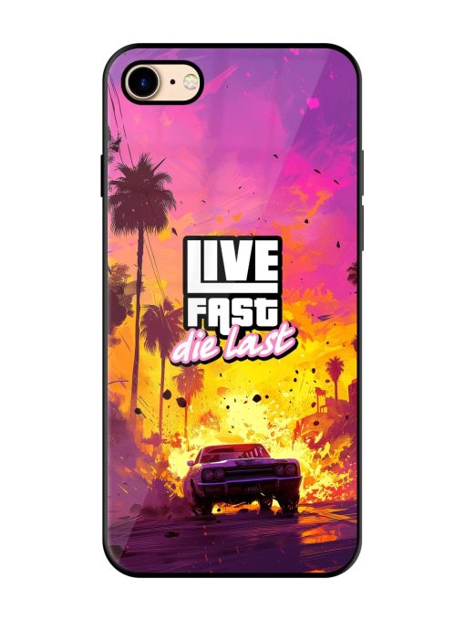 Live Fast Glossy Metal Phone Cover for Apple Iphone 7 Zapvi