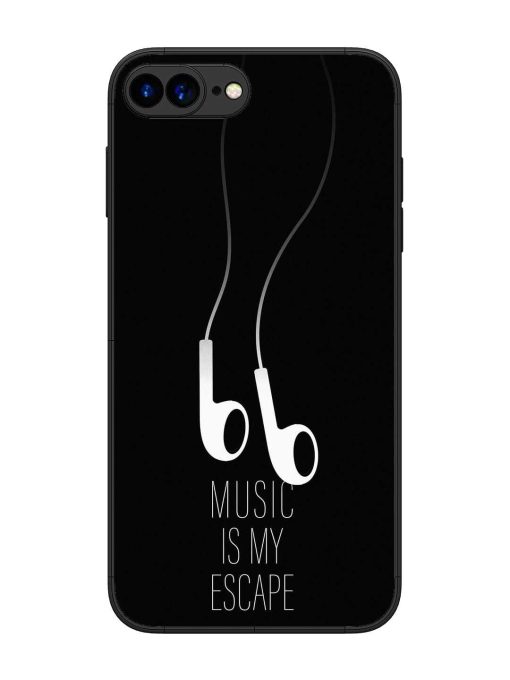 Music Is My Escape Glossy Metal Phone Cover for Apple Iphone 7 Plus Zapvi