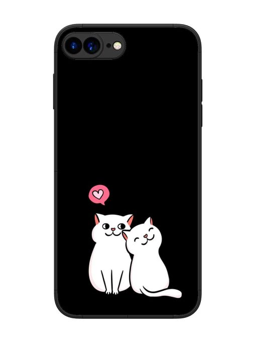 Cat Love Glossy Metal Phone Cover for Apple Iphone 7 Plus