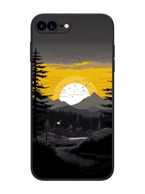 Sunset Vector Glossy Metal Phone Cover for Apple Iphone 7 Plus Zapvi