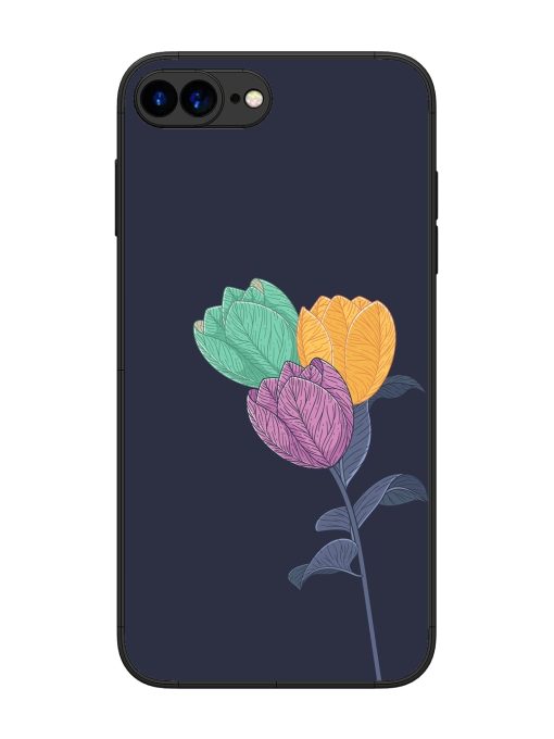 Flower Vector Glossy Metal Phone Cover for Apple Iphone 7 Plus