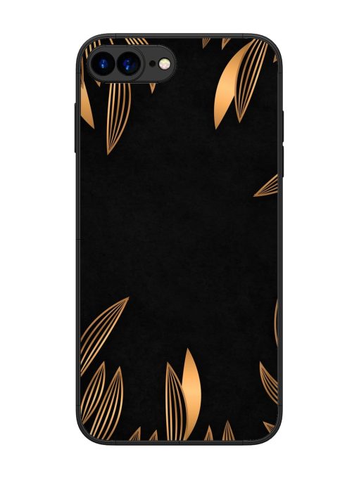 Golden Leaf Pattern Glossy Metal Phone Cover for Apple Iphone 7 Plus Zapvi