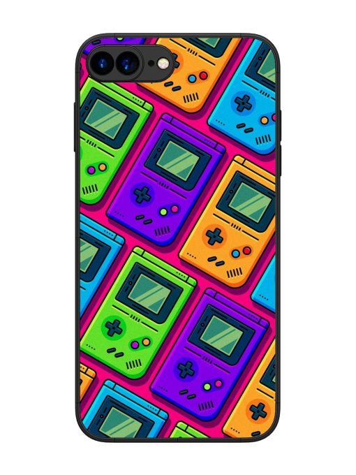 Game Seamless Pattern Glossy Metal Phone Cover for Apple Iphone 7 Plus Zapvi