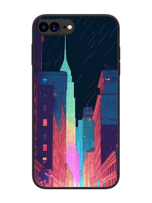 Minimal City Art Glossy Metal Phone Cover for Apple Iphone 7 Plus Zapvi