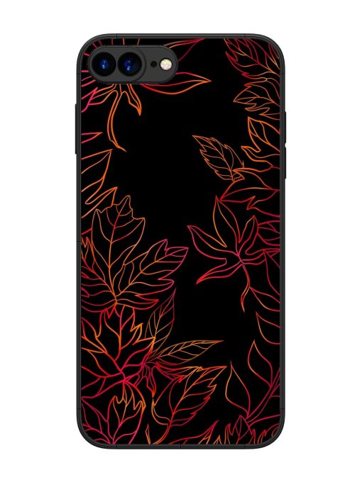 Red Floral Pattern Glossy Metal Phone Cover for Apple Iphone 7 Plus