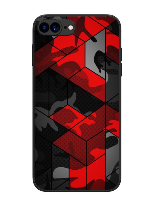 Royal Red Camouflage Pattern Glossy Metal Phone Cover for Apple Iphone 7 Plus Zapvi