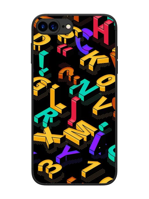 Seamless Pattern With Letters Glossy Metal Phone Cover for Apple Iphone 7 Plus