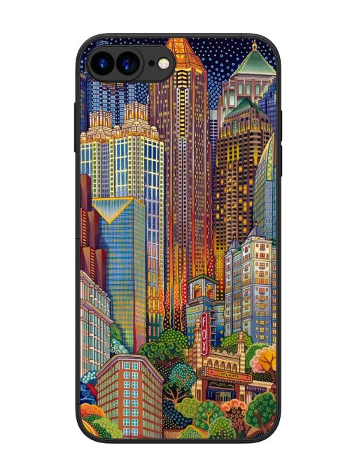 Cityscapes Art Glossy Metal Phone Cover for Apple Iphone 7 Plus Zapvi