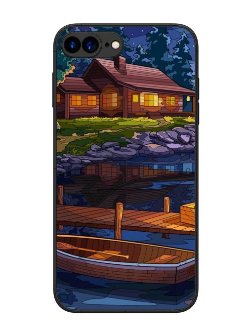 Village Night Scene Glossy Metal Phone Cover for Apple Iphone 7 Plus Zapvi