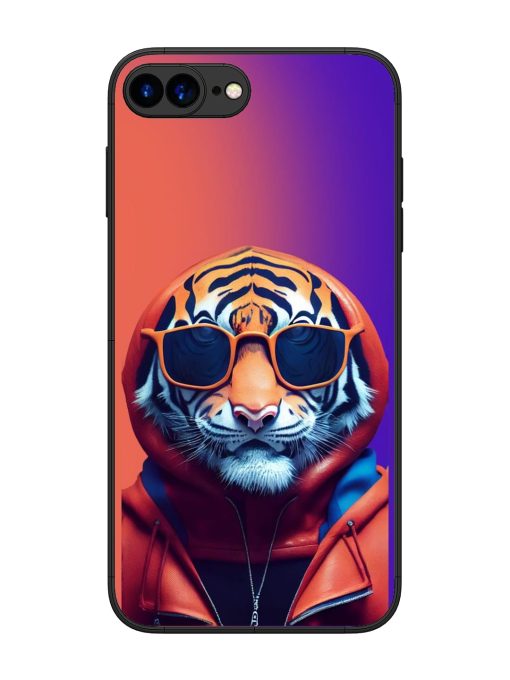 Tiger Animation Glossy Metal Phone Cover for Apple Iphone 7 Plus Zapvi