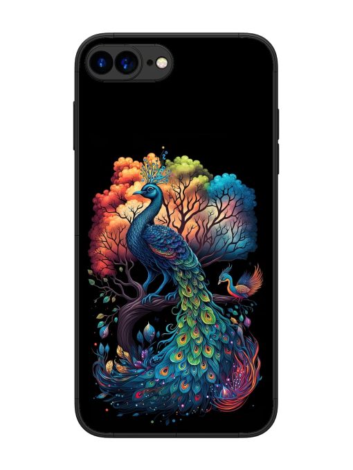 Peacock Tree Art Glossy Metal Phone Cover for Apple Iphone 7 Plus Zapvi