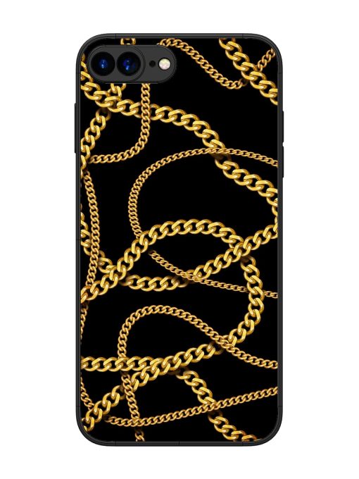 Decorative Golde Chain Glossy Metal Phone Cover for Apple Iphone 7 Plus Zapvi