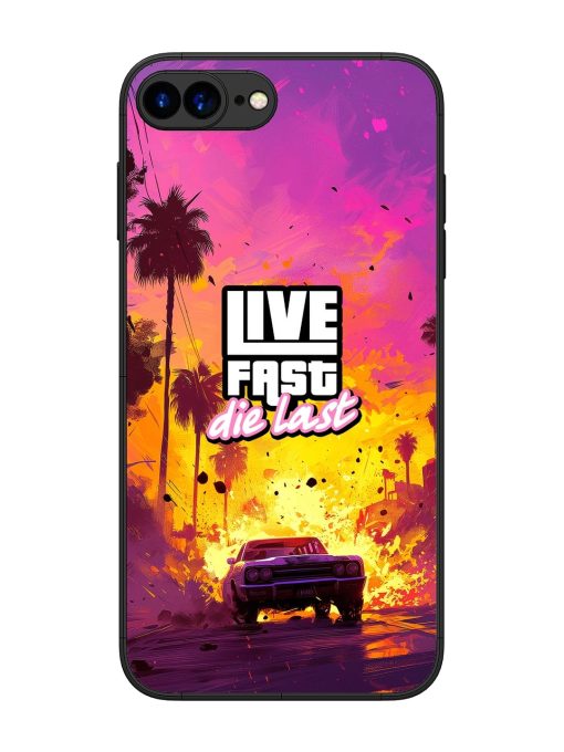 Live Fast Glossy Metal Phone Cover for Apple Iphone 7 Plus Zapvi