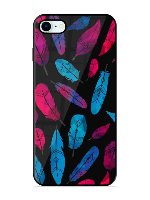 Feather Art Glossy Metal Phone Cover for Apple Iphone 8 Zapvi