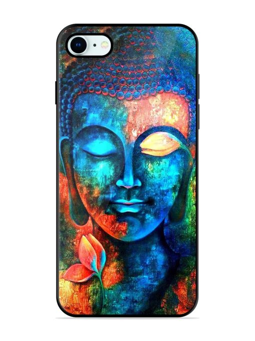 Buddha Painting Glossy Metal Phone Cover for Apple Iphone 8 Zapvi