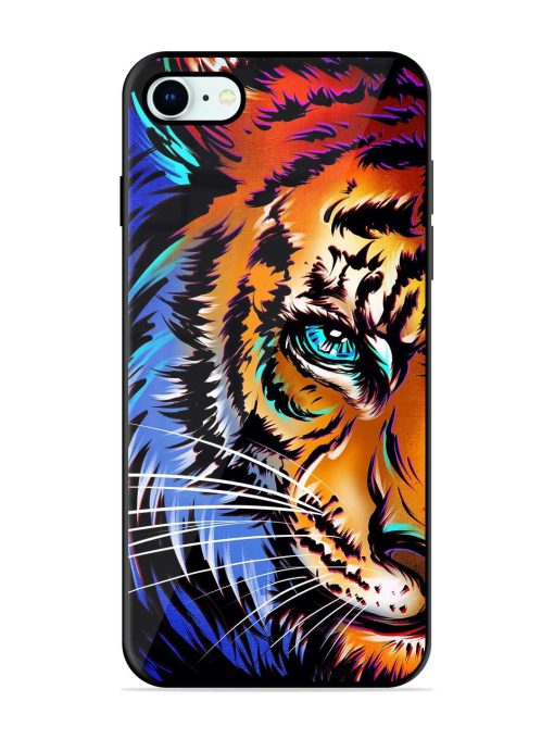 Colorful Lion Art Glossy Metal Phone Cover for Apple Iphone 8