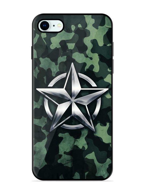 Indian Army Star Design Glossy Metal Phone Cover for Apple Iphone 8 Zapvi