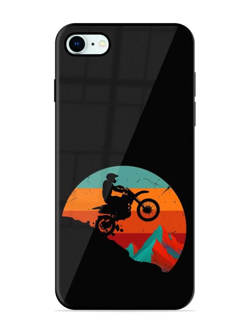 Mountain Bike Glossy Metal Phone Cover for Apple Iphone 8 Zapvi