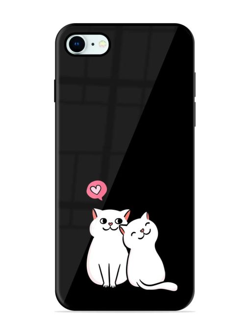 Cat Love Glossy Metal Phone Cover for Apple Iphone 8 Zapvi