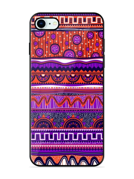 Ethnic Seamless Pattern Glossy Metal TPU Phone Cover for Apple Iphone 8